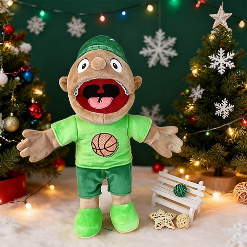 Ideale Weihnachtsgeschenke für Enkelkinder Mädchen und Jungen Feebe Je-ffry Handpuppen-Plüschspielzeug 40 cm Puppenplüsch weiche gefüllte Handpuppe für Kindergeburtstags- und Weihnachts- sowie Image