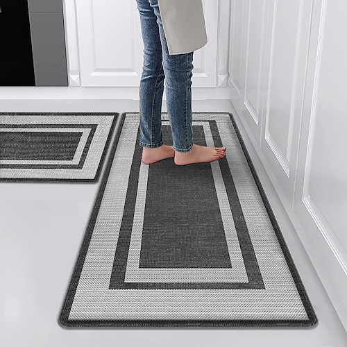 Läuferteppiche für Flur und Küche, Imitations-Langfußmatte, Eingangsbereich-Läufer, ölabsorbierend, rutschfest, strapazierfähig, Küchenteppich, ölabweisend, dekorativer Teppich Image