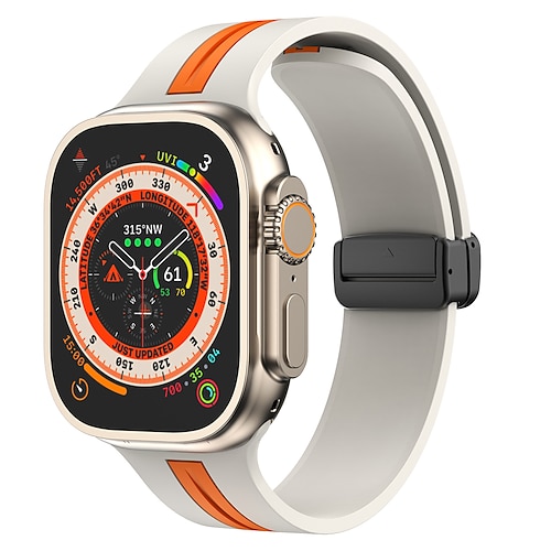 Sportarmband Kompatibel mit Apple Watch Armband 38mm 40mm 41mm 42mm 44mm 45mm 49mm Mehrschichtig Magnetverschluss Zwei Ton Silikon Karbon Ersatzarmband für iwatch Ultra 3 2 Series 11 10 9 8 7 SE 6 5 Image