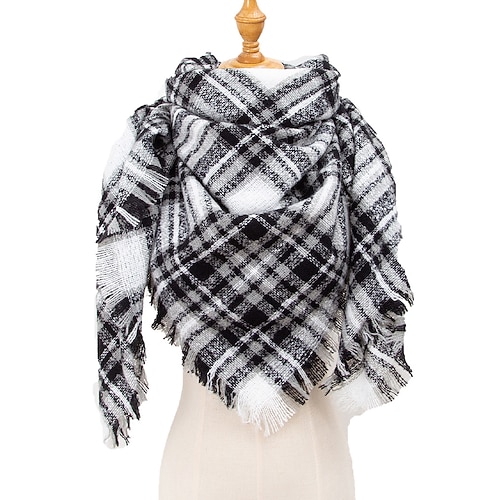 Unisex-Weihnachtsschal mit Karomuster – aus Polyester, weich und warm, in verschiedenen Farben erhältlich, für Winter, Weihnachtsfeiern und den Alltag Image