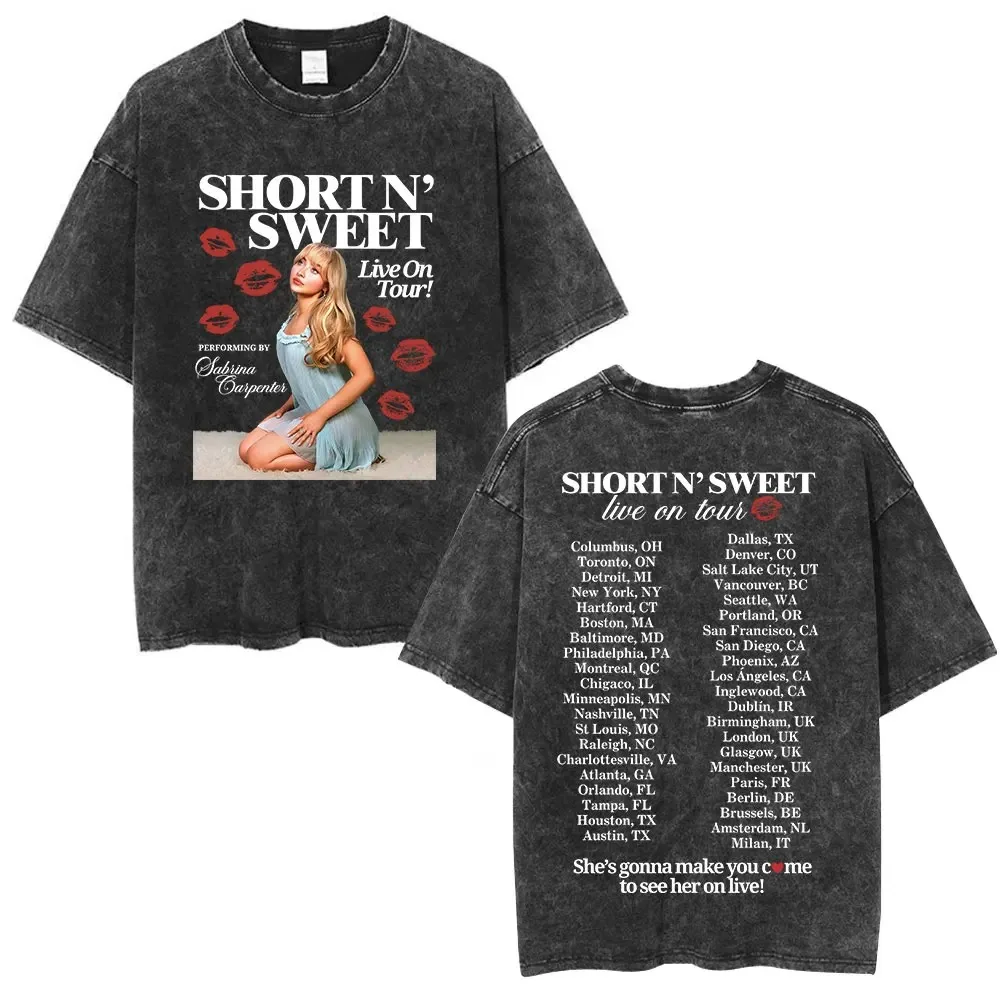 Sabrina Carpenter Washed Vintage T-shirt Short N