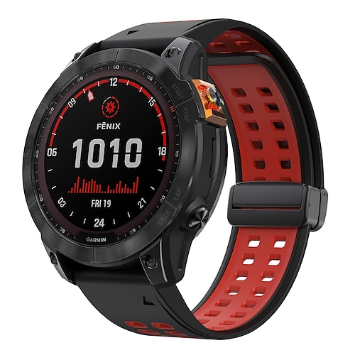 Quickfit 22 mm/26 mm Silikon-Smartwatch-Armband für Garmin Fenix 7x/7 Solar/6x/6 Pro/5/5x Plus/3/3hr/Epix Image