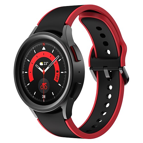 Uhrenarmband für Samsung Galaxy Watch 7/6/5/4 40/44mm, Watch 5 Pro 45mm, Watch 6 Classic 43/47mm, Watch 4 Classic 42/46mm Silikon Ersatz Gurt Verstellbar Sportarmband Moderne Schnalle Armband Image