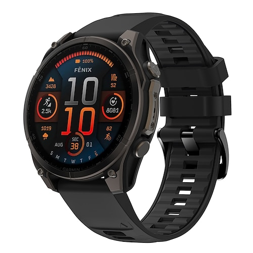 Quickfit 22 mm/26 mm Silikon-Smartwatch-Armband für Garmin Fenix 7x/7 Solar/6x/6 Pro/5/5x Plus/3/3hr/Epix Image