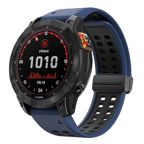Quickfit 22 mm/26 mm Silikon-Smartwatch-Armband für Garmin Fenix 7x/7 Solar/6x/6 Pro/5/5x Plus/3/3hr/Epix Image