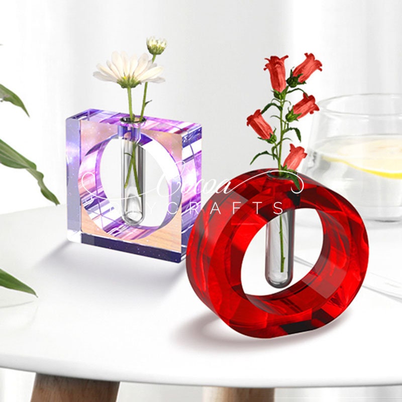 Stampo in silicone per vaso 3D-Stampo in resina per vaso nordico geometrico-Stampi per vaso di fiori-Stampo per vaso portatubo-Stampo per arte in resi