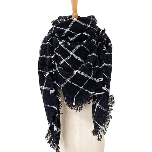 Unisex-Weihnachtsschal mit Karomuster – aus Polyester, weich und warm, in verschiedenen Farben erhältlich, für Winter, Weihnachtsfeiern und den Alltag Image