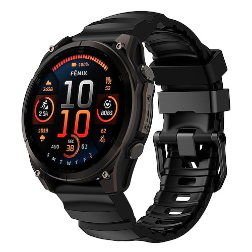 Quickfit 22 mm/26 mm Silikon-Smartwatch-Armband für Garmin Fenix 7x/7 Solar/6x/6 Pro/5/5x Plus/3/3hr/Epix Image