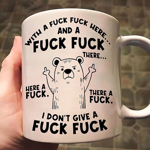 Lustige Geschenktasse „Scheiß drauf" – Kaffeetasse aus Keramik, originelle Tasse für Büro, Zuhause, humorvolles Geschenk für Freunde Image