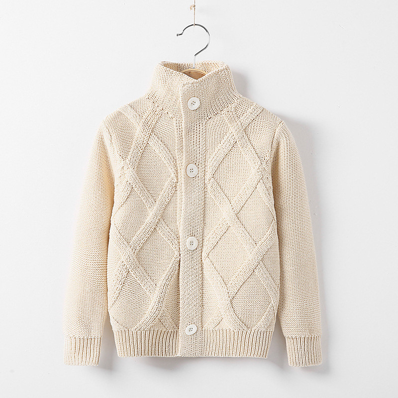 Kids Boys' Sweater Solid Color Long Sleeve Buttons Outdoor Fashion Red Fall Clothes 4-12 Years