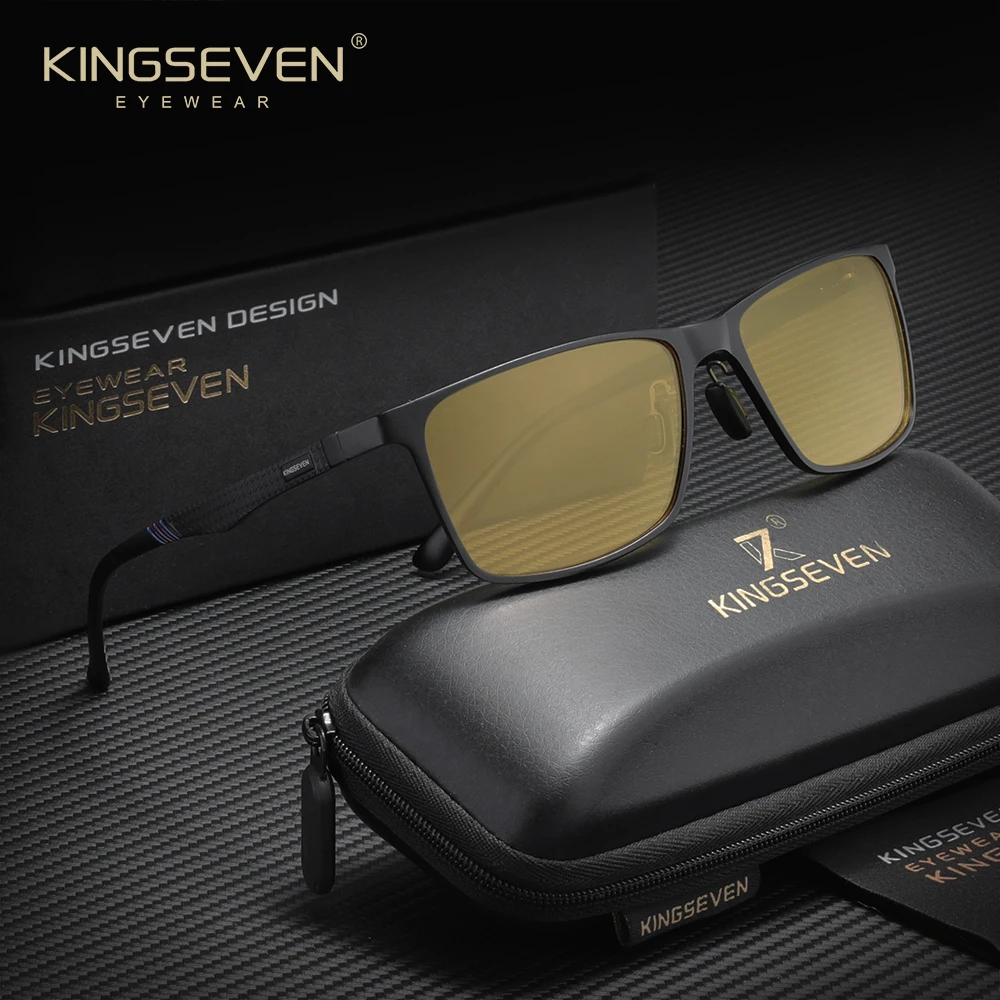 KINGSEVEN Mode Kausalen Männlichen Sonnenbrille Männer Frauen Rechteckige Klassische Schutzbrille UV400 Polarisierte Fahren Brillen Image