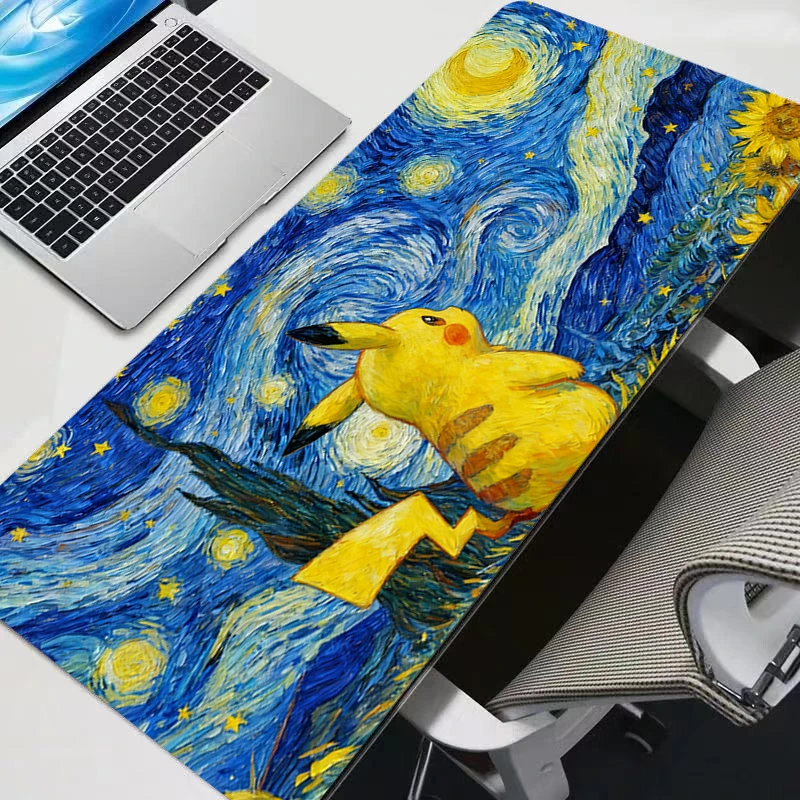 Mauspad P-Pokemons P-Pikachu Computer Speed Typ Teppichmatte für E-Sport-Spieler Laptop Tastatur Mousepad Büro Schreibtischunterlage