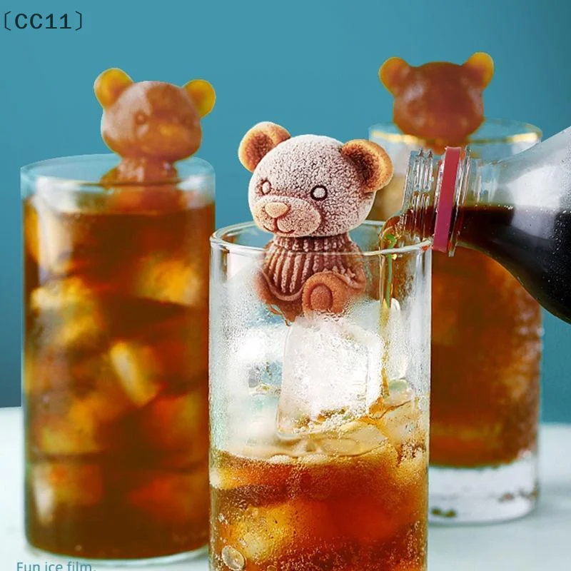 ómCC11 zas ​ Little Bear Eisform, wiederverwendbarer Gefrierschrank, sicheres Eis, Schokoladenform, BPA-frei, langsames Schmelzen, Whisky-Cocktail-Werkzeug Image