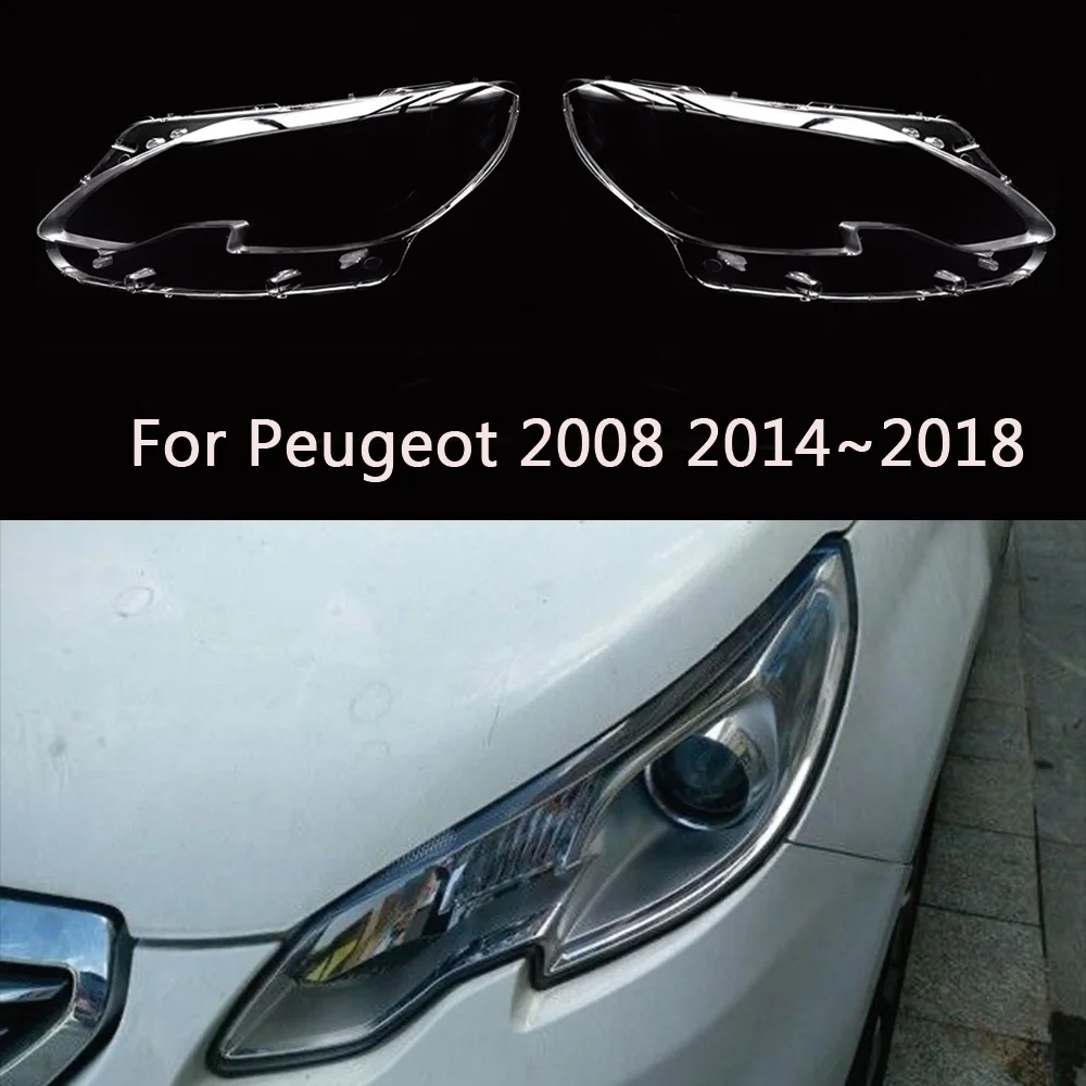 Für Peugeot 2008 2014 ~ 2018 vorne Auto Scheinwerfer Abdeckung Objektiv Glas Lampe Abdeckung Shell Lampenschirm Scheinwerfer Licht maske Image