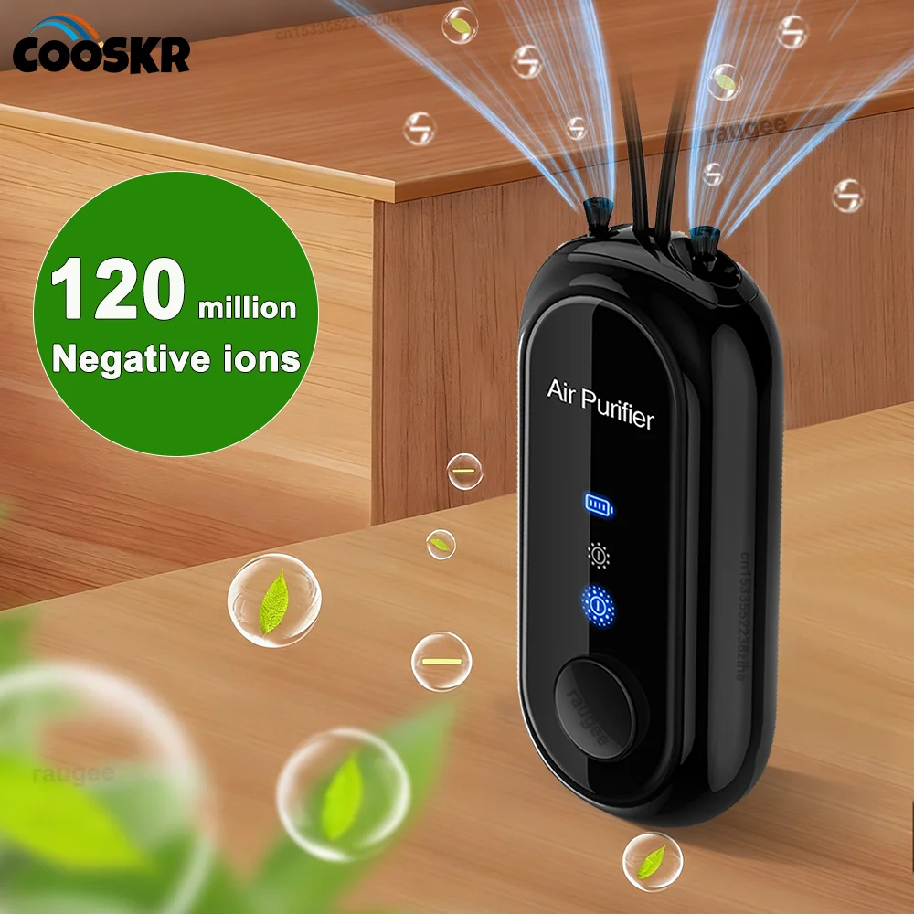 Luftreiniger, Negativ-Ionen-Generator, Mini-Luftreiniger mit hängendem Hals, tragbarer Lufterfrischer für Auto und Zuhause, Rauch, PM2,5, Virusentferner Image