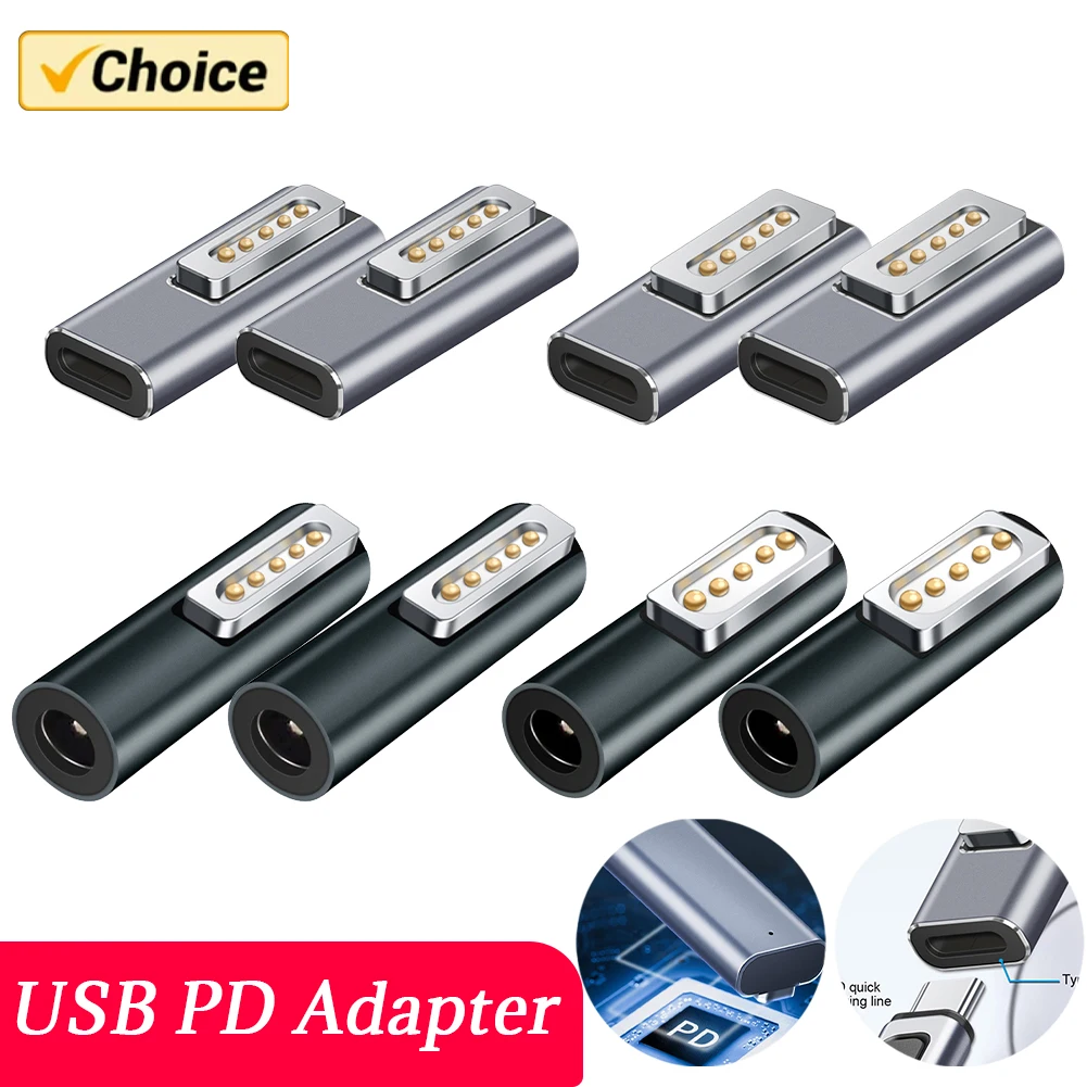 Magnetischer USB-PD-Adapter vom Typ C für Apple Magsafe 2 MacBook Pro, USB-C-Buchse, Schnellladung, 60 W, Magnetstecker-Konverter Image