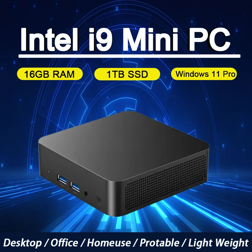 【3 Jahre Garantie】2026 Neuer tragbarer Mini-PC Gamer Intel Core i9 9900U Windows 11 Mini-Computer Gaming-PC Desktop i9 Mini-PC