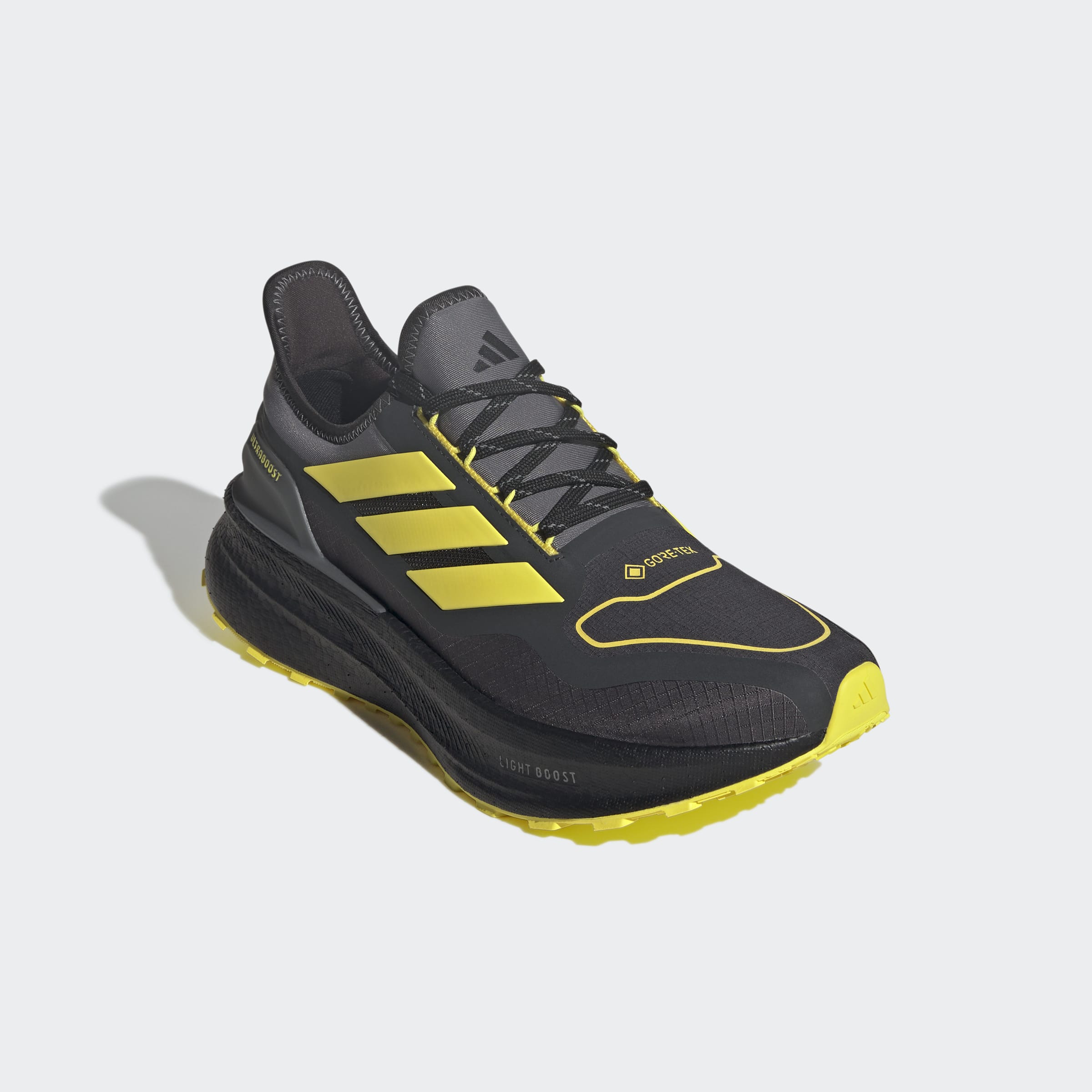 Laufschuh ADIDAS PERFORMANCE "ULTRABOOST 5 GTX", Herren, Gr. 43, carbon, core schwarz, grau four, Synthetik, Textil, Schuhe Laufschuh, wasserdicht