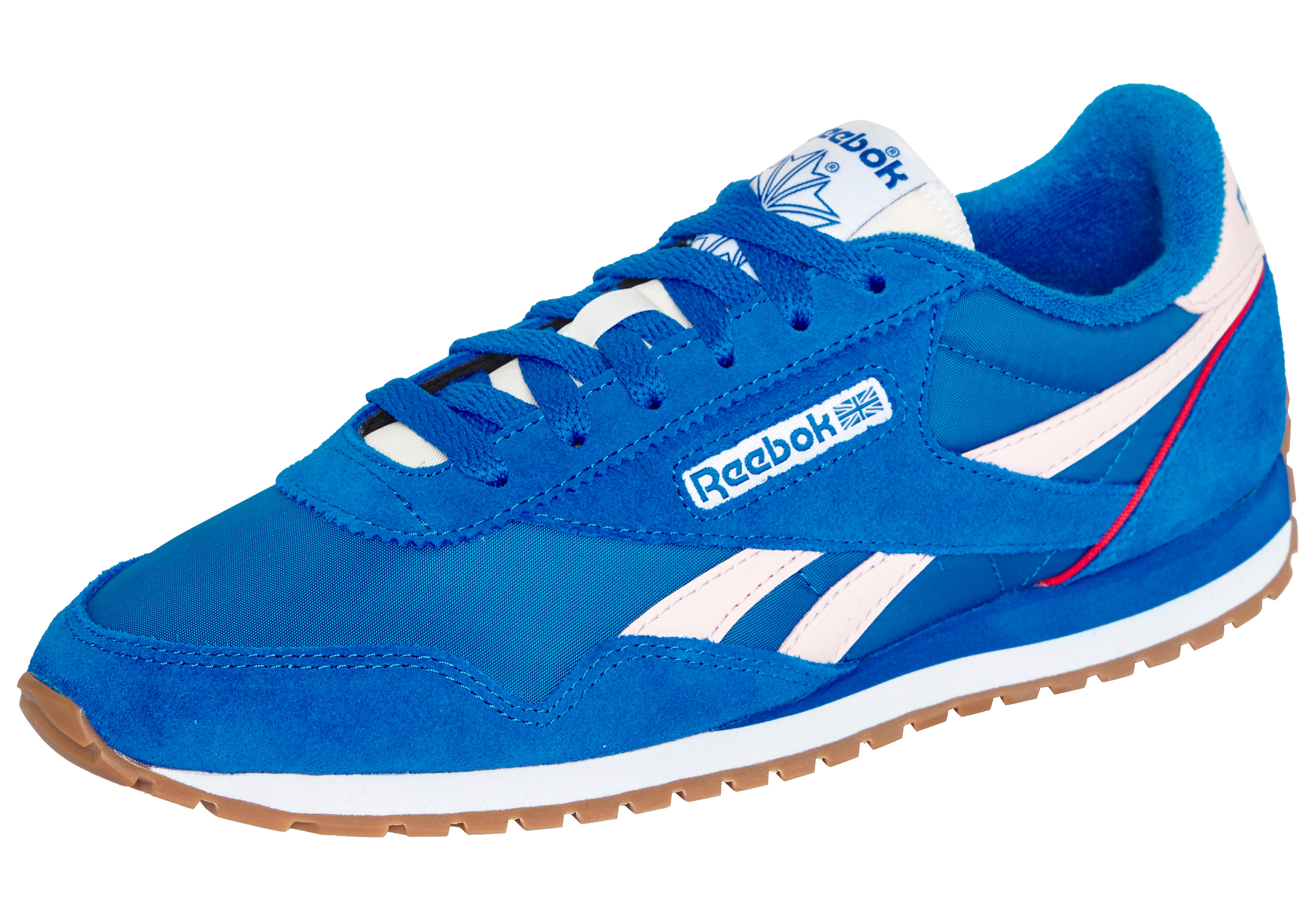 Sneaker REEBOK CLASSIC "CLASSIC AZ", Damen, Gr. 37, optimum blau, optimum blau, frosted berry, Leder, Synthetik, Textil, Schuhe Sneaker