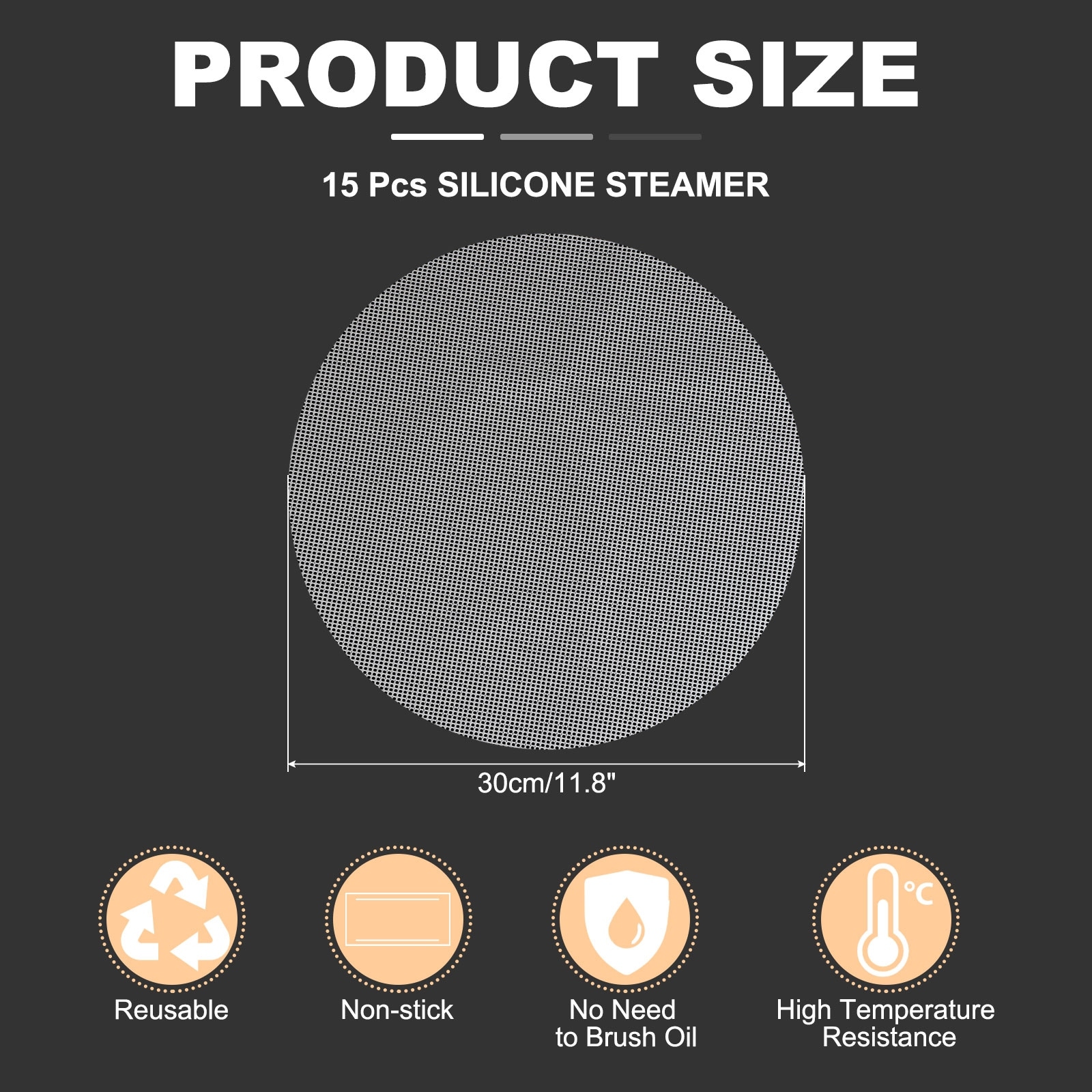 Silicone Steamer Liners, Bamboo Steamer Liner Non-Stick Silicone Air Fryer Steamer Liners - White