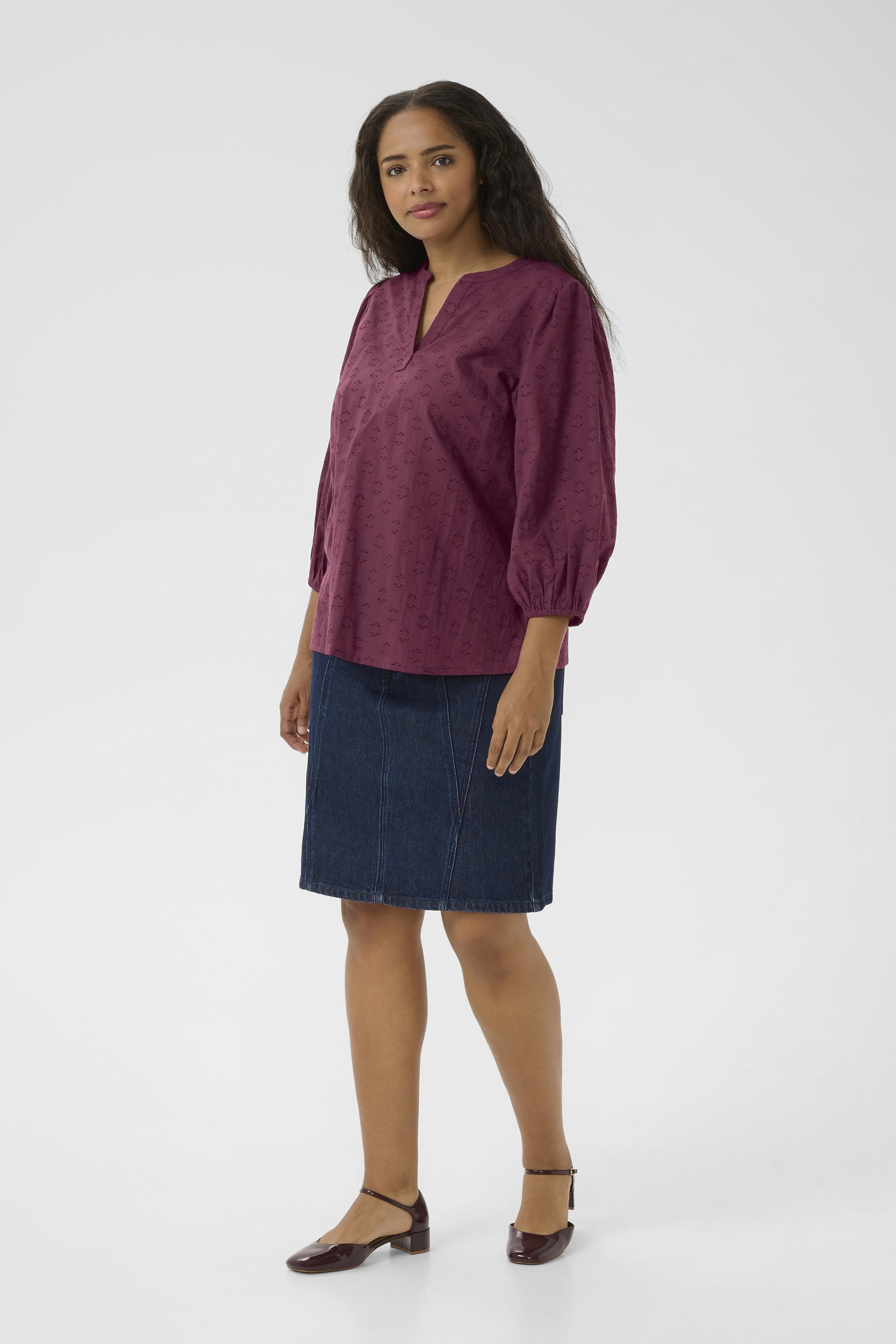 Langarm-Bluse KCloulou Langarm-Bluse Regular fit bordo Image