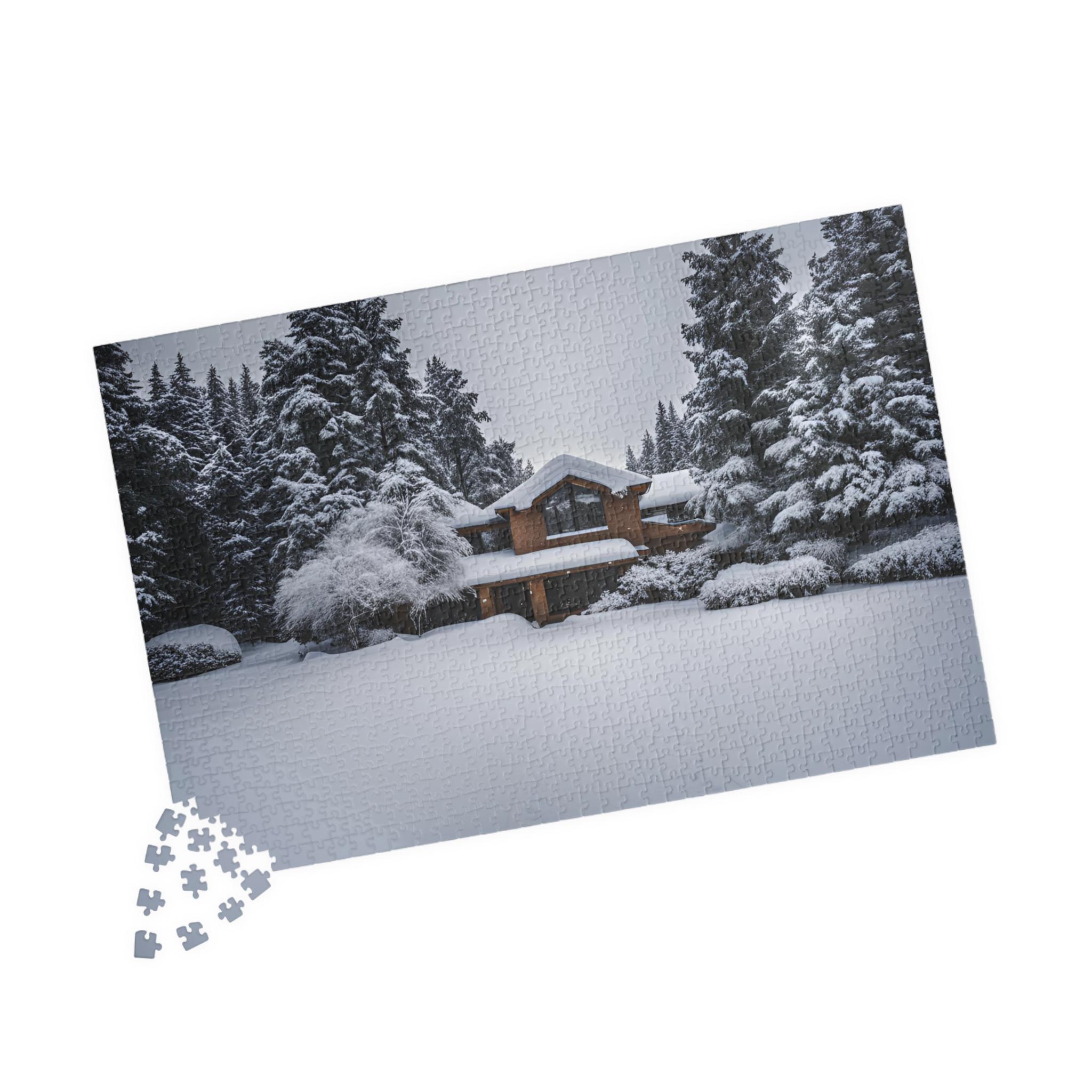 Puzzle della baita invernale / Puzzle da 500 pezzi / Puzzle da 1000 pezzi / Puzzle / Puzzle per adulti / Serata di giochi in famiglia / Regalo di Nata