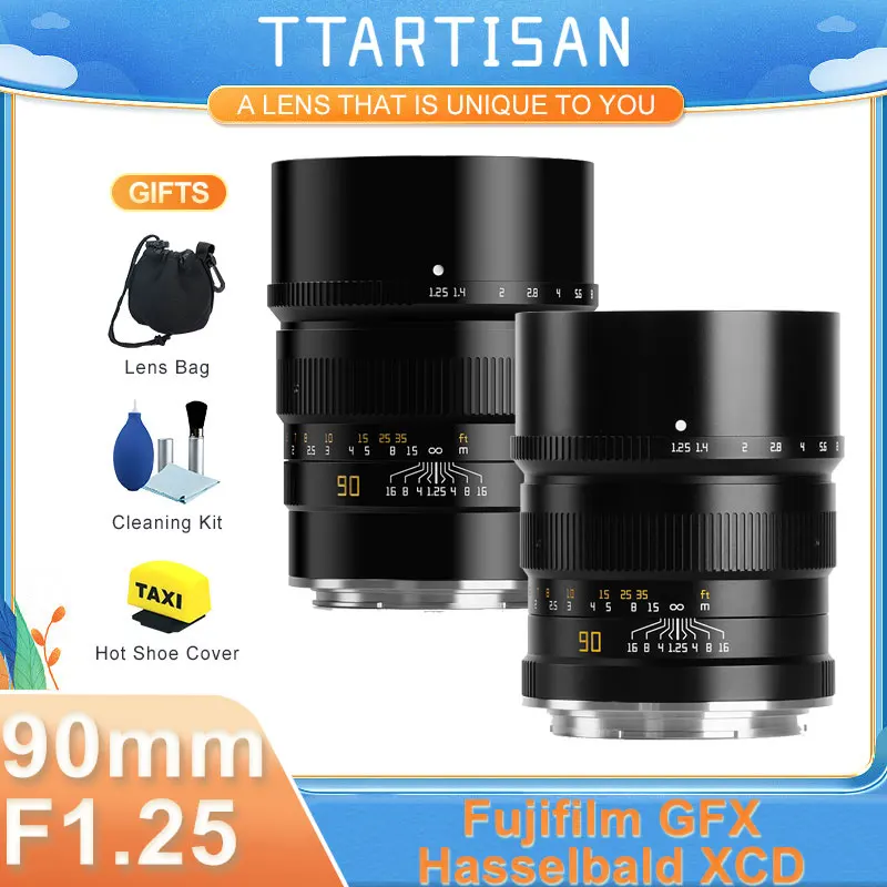 NEUES TTArtisan 90mm F1.25 Vollformat-Porträtobjektiv mit manuellem Fokus für Fujifilm GFX GFX100S 50s Hasselbald X1D XCD X2D Image
