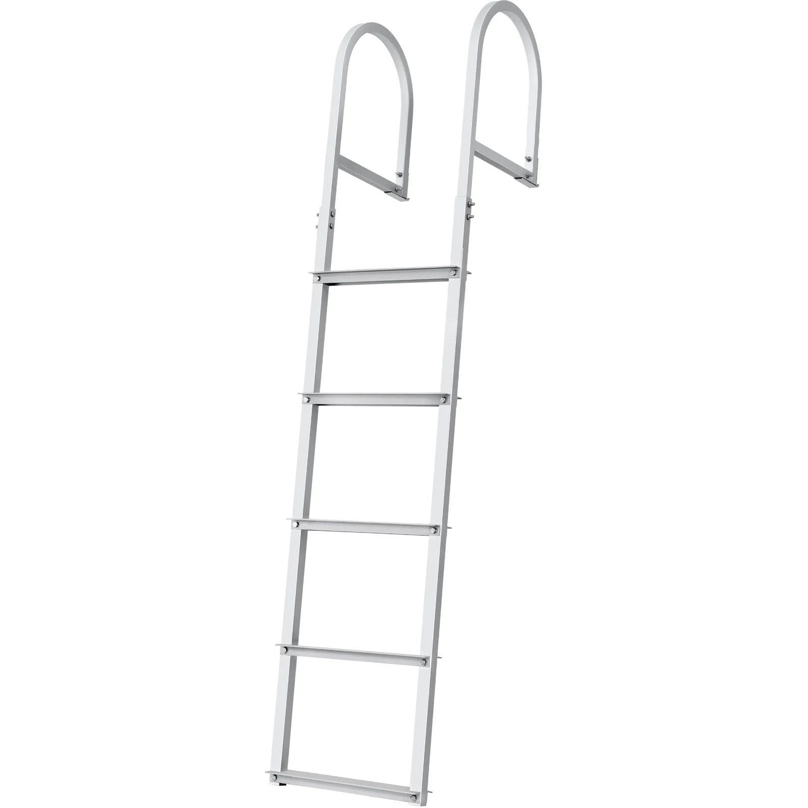 SucceBuy 3/4/5 Stufen abnehmbare Dockleiter 350/500 Pfund Last Ponton-Bootsleiter mit Gummimatte für See, Marine, Pool Image