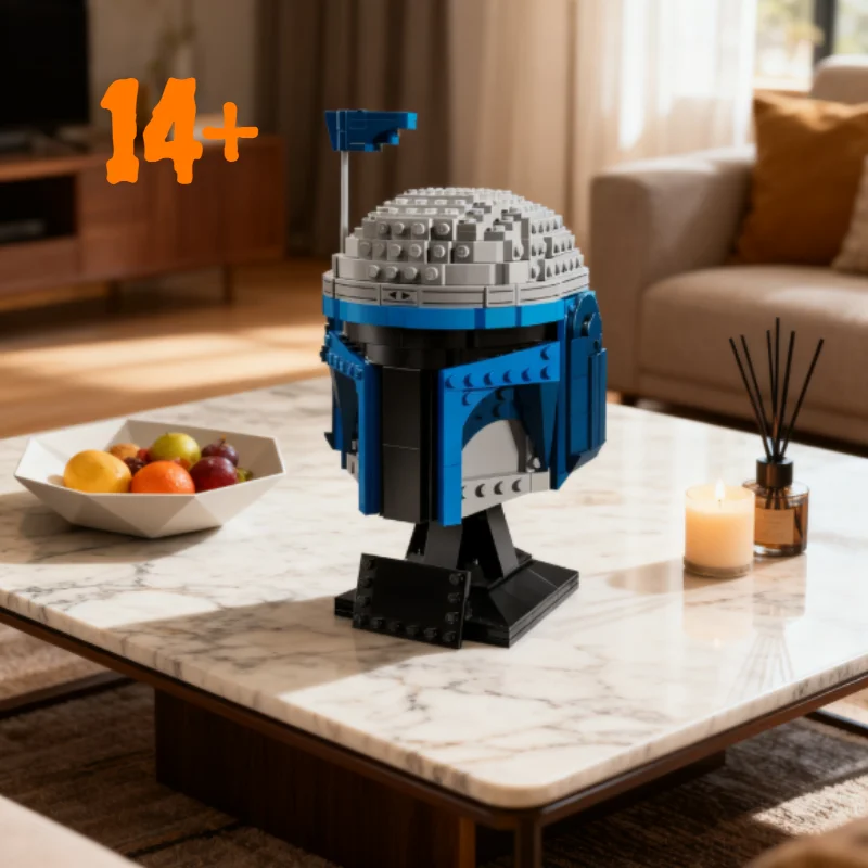 2025 Auf Lager 616 stücke Moc 75408 Star Battle Mandalorianer Jango Fett Helm Modell Block Diy Montage Pädagogisches Kind Geschenk Image