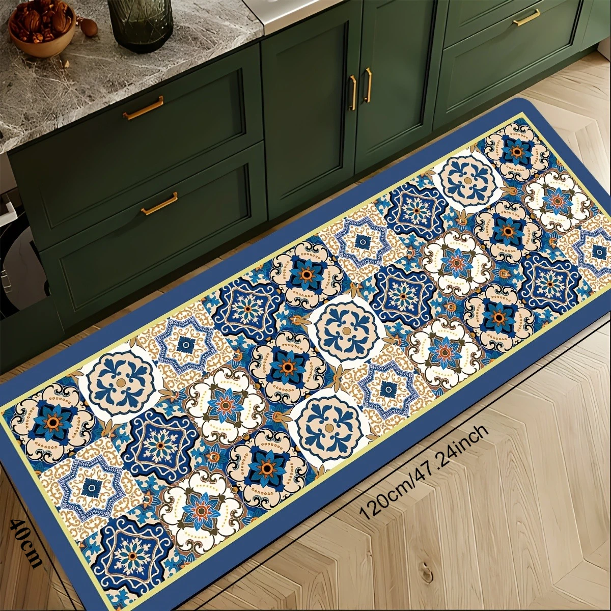 Bohemian Printed Kitchen Mat Balcony Hallway Laundry Room Rugs Living Room Entrance Non-slip Door Mat Bathroom Toilet Floor Mat