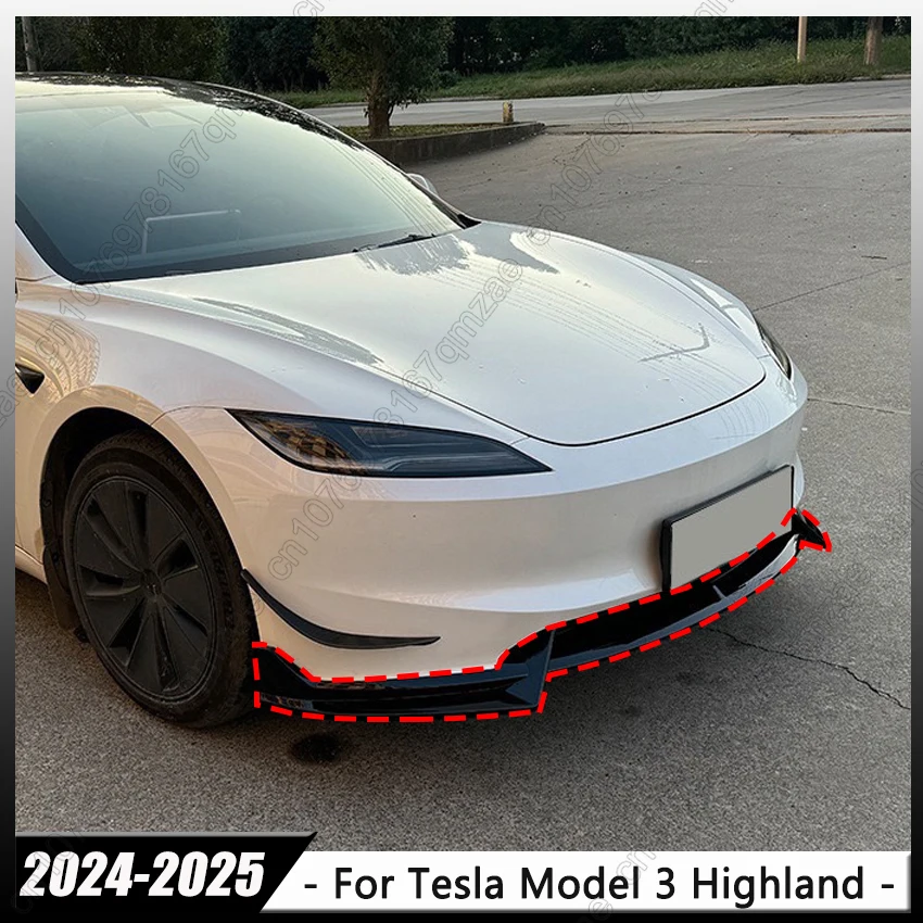 Auto Paraurti Anteriore Spoiler Labbro Per Tesla Modello 3 Highland 2024-2025 Paraurti Protezione Guard Spoiler Diffusore Body Kit