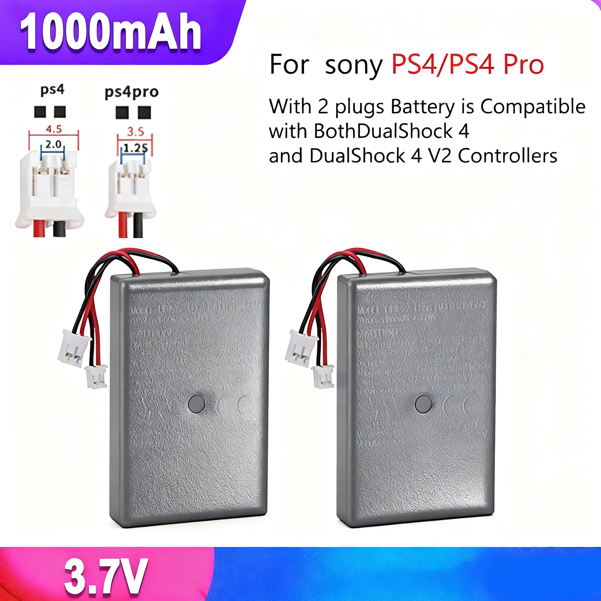 For SONY PS4/PS4 PRo Slim LIP1522 Dualshock 4 V1 V2 Wireless Controller Playstation GamePad 1000mAh Rechargeable Battery