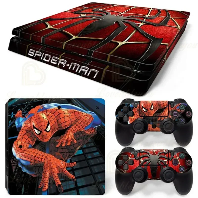 Spider Hero Skin Aufkleber Schutzfolie für PlayStation 4 Slim PS4 PS4 Slim Konsole Controller Zubehör GamePad Cover Image