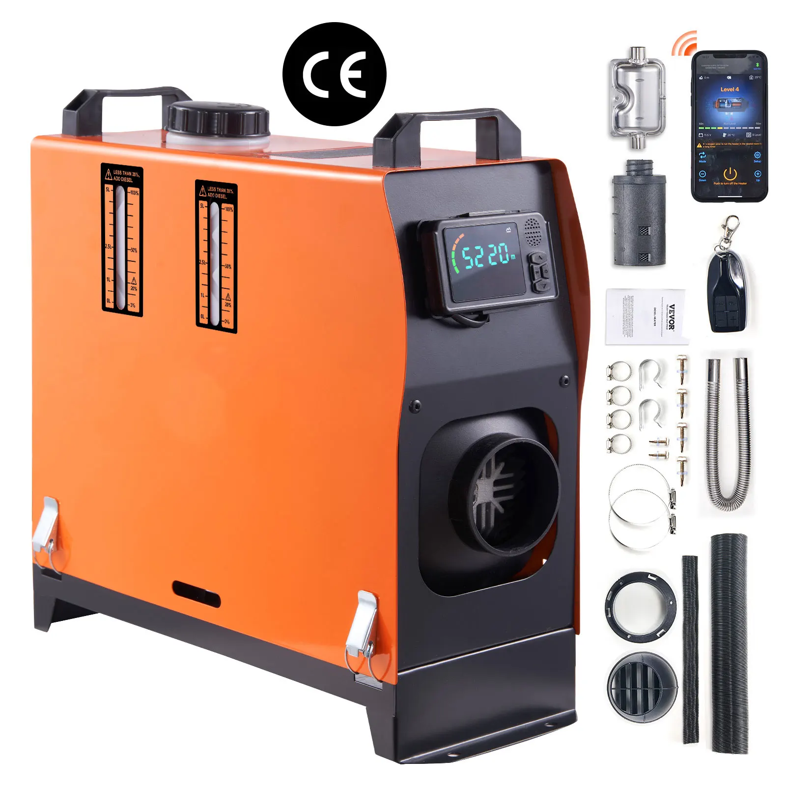 SucceBuy 8-kW-Diesel-Lufterhitzer, All-in-One-Dieselheizung mit Bluetooth und LCD, tragbare Standheizung für Wohnmobil, Anhänger, Wohnmobil Image