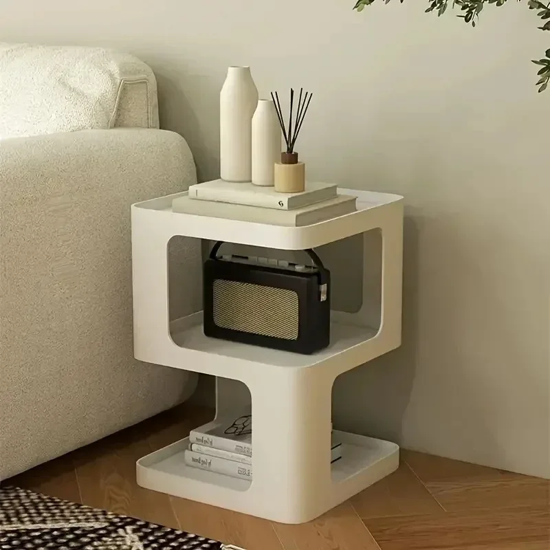 Schlafzimmer-Beistelltisch, Ecktisch, für den Innenbereich, sitzend, multifunktional, modernes Wohnzimmer, Couchtische, weiß, Mesa Centro, Wohnmöbel