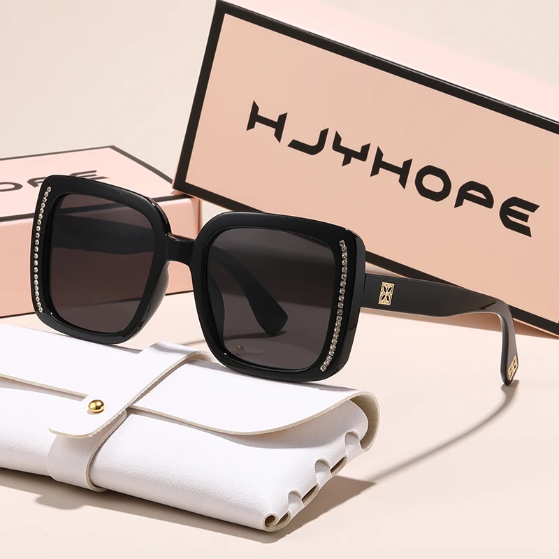 HJYHOPE Polarisierte Vintage Trend Quadrat Sonnenbrille Frauen Männer Einfache Luxus Marke Sonnenbrille Fahren Angeln Männlich Weiblich Gläser Image