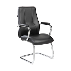 Dmora Bürostuhl Dmoncin, Wartezimmerstühle mit Armlehnen, Ergonomischer Wartezimmerstuhl, 61x58h101 cm, Schwarz Image