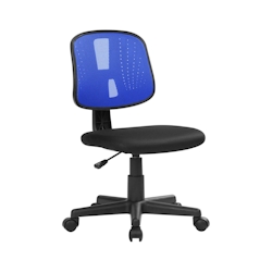 Dmora Bürostuhl Dlazeti, Arbeitsbürostuhl, Ergonomischer Bürositz, 49x43h81/93 cm, Schwarz und Blau Image