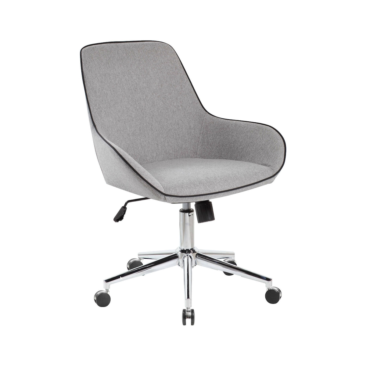 Dmora Bürostuhl Dcampan, Arbeitsstuhl mit Rollen, Ergonomischer Bürositz, 66x59h98 cm, Grau Image