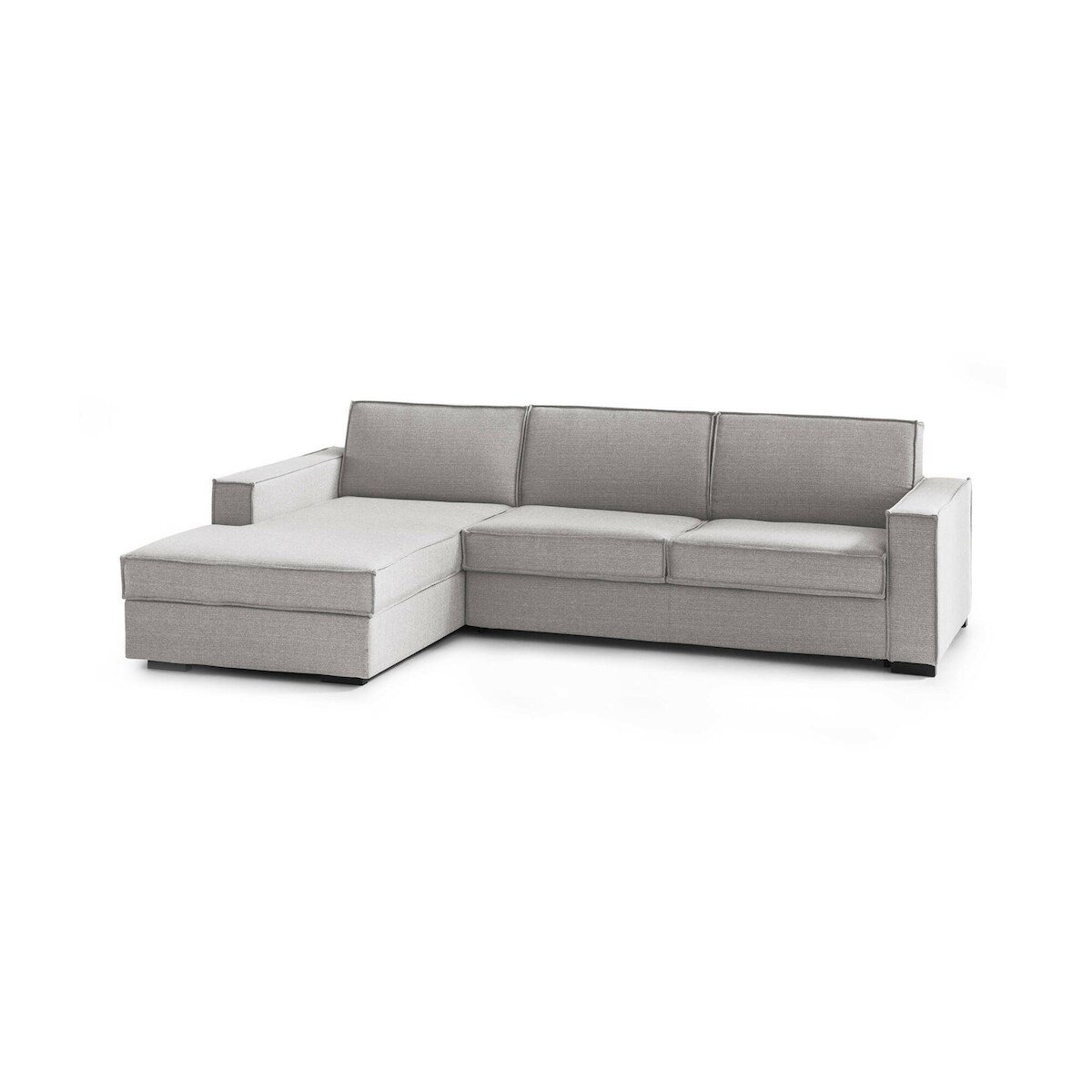 Dmora Daalb Schlafsofa, Ecksofa, 100 % Made in Italy, Sofa mit drehbarer Öffnung, linke Stauraumhalbinsel, 260 x 95 x 90 cm, Grau Image