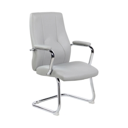 Dmora Bürostuhl Dmoncin, Wartezimmerstühle mit Armlehnen, Ergonomischer Wartezimmerstuhl, 61x58h101 cm, Grau Image