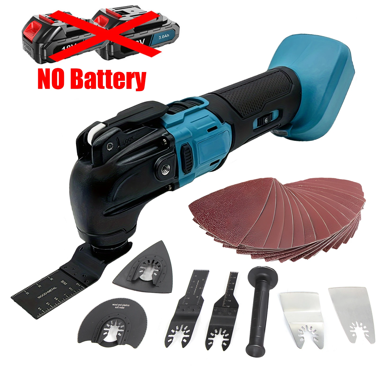Outil multifonctionnel sans fil pour batterie Makita 18V, multi-outils sans balais, outil oscillant, outil électrique 600W avec 22 accessoires