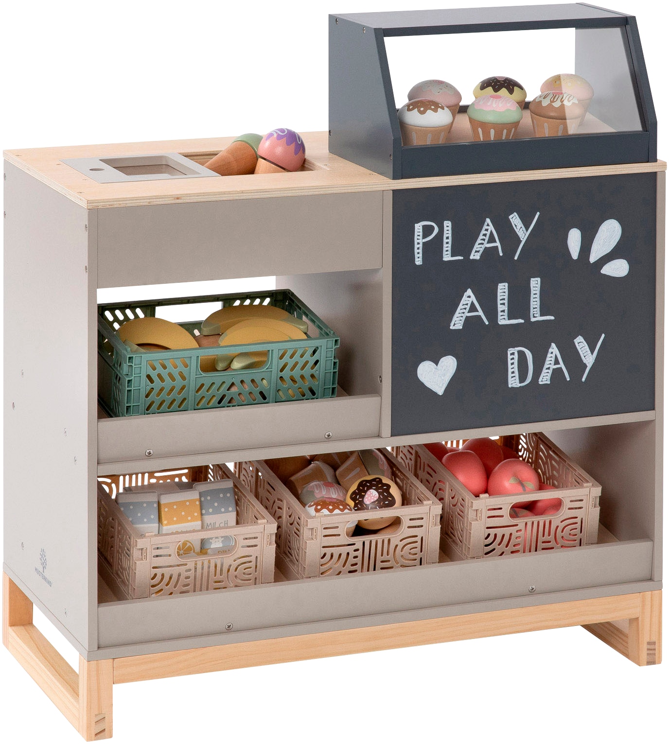 Kaufladen MUSTERKIND "Vinca", warmgrau, natur, Kaufläden, KinderB:59cm H:64cm T:30cm, Acryl, Holz, B:59cm H:64cm T:30cm Image