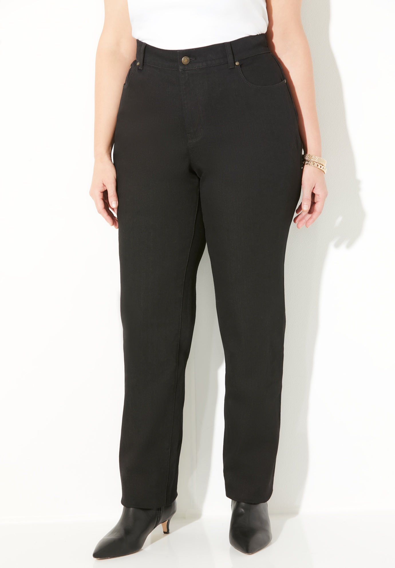 Plus Size Women's Right Fit® Curvy Jean by Catherines in Black (Size 30 WP)