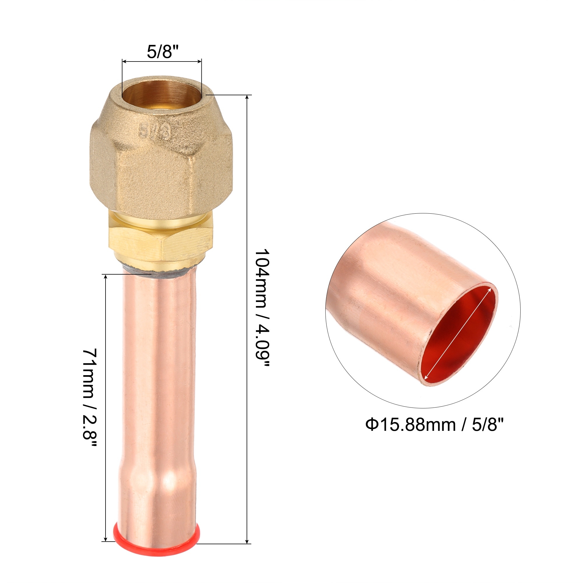 45 Degree Brass Pipe Fitting, Flare Connector - Copper Color
