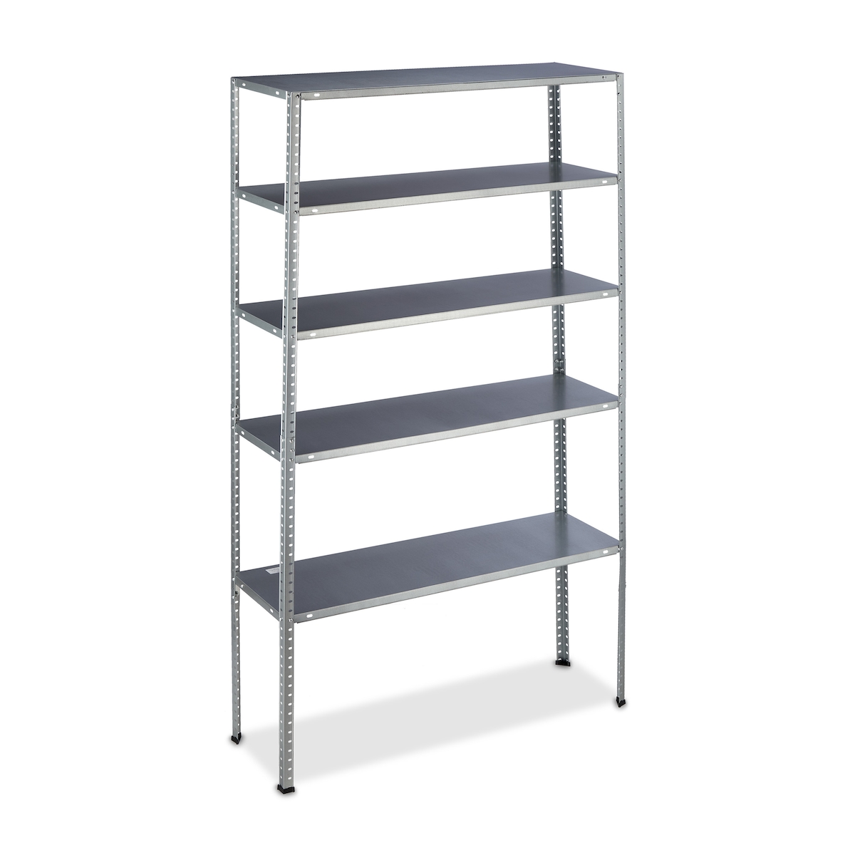 Relaxdays Schwerlastregal, Traglast 250 kg, 5 Ebenen, HxBxT: 185 x 100 x 30 cm, Keller & Garage, Stahl, verzinkt, silber Image