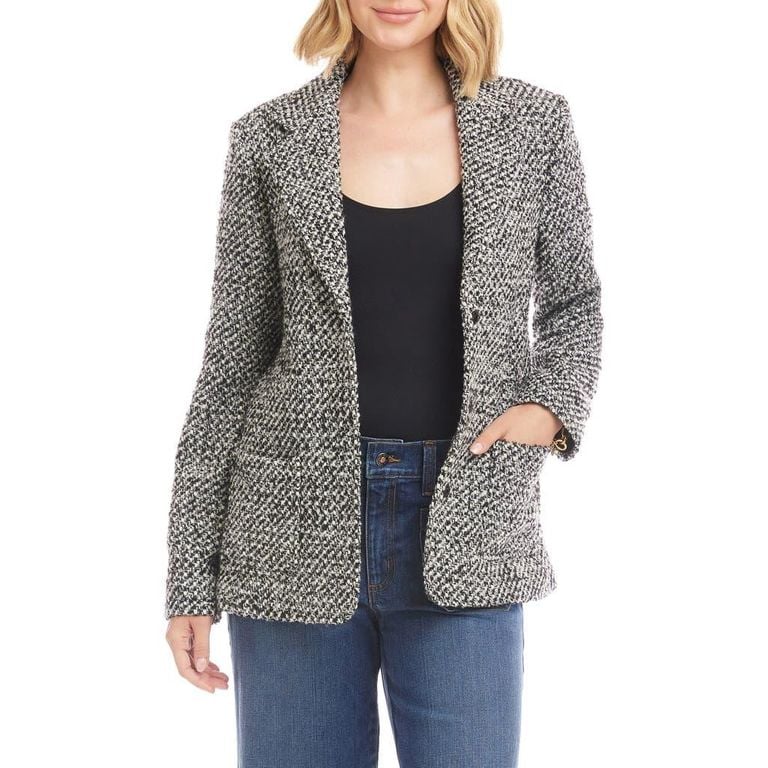 Tweed Blazer - Black - Karen Kane Jackets