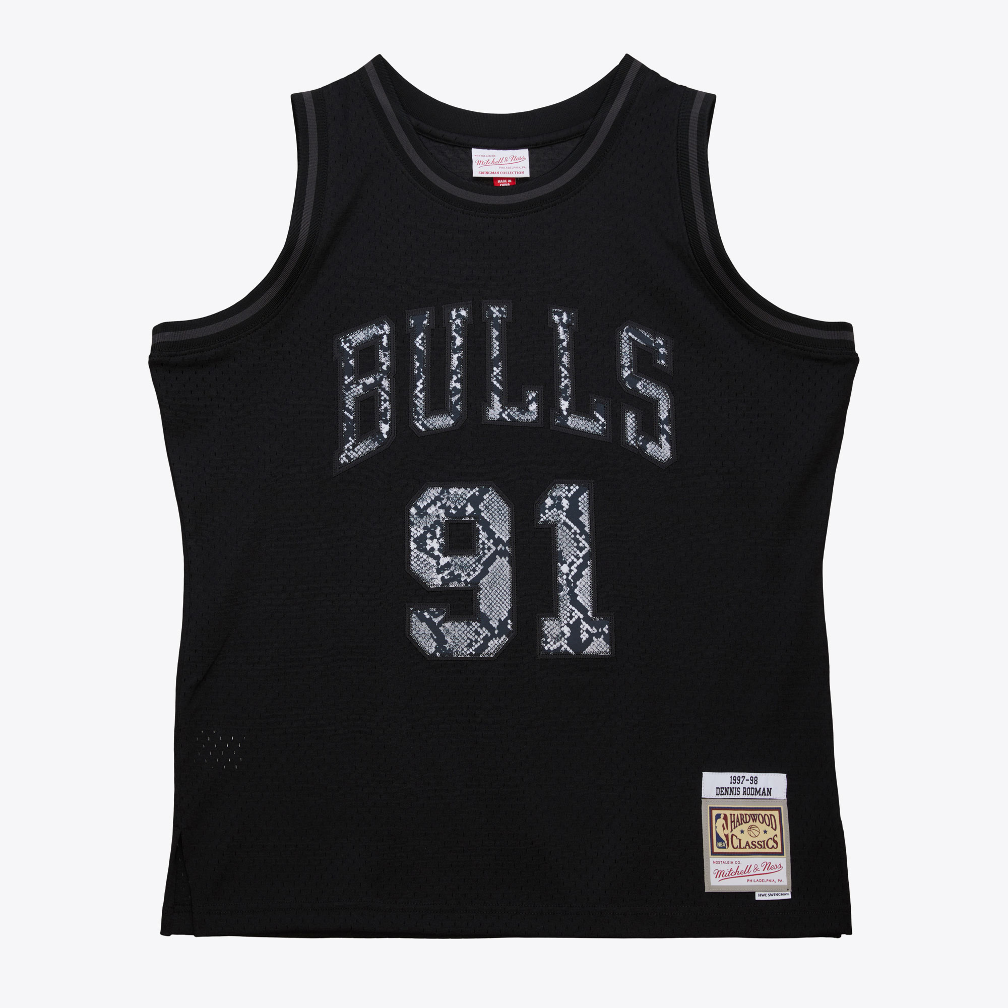 Chicago Bulls Mitchell & Ness Leder Schlangenhaut Swingman Trikot Dennis Rodman 1997-98 Image
