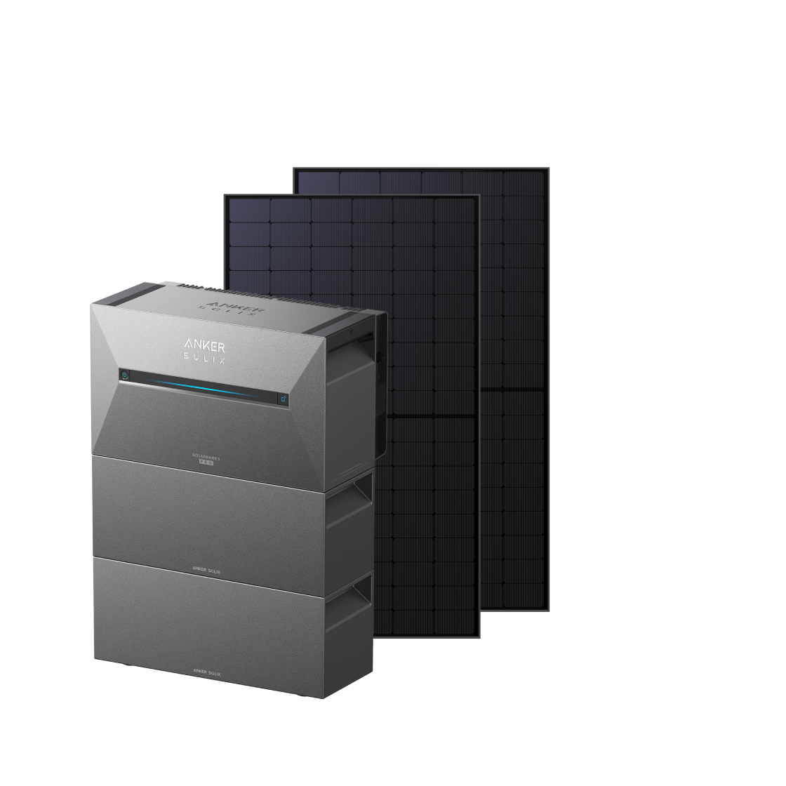 Anker SOLIX Solarbank 3 E2700 Pro + 1000Wp Bifaziales Solarmodul + 2× BP2700 Erweiterungsakku Image
