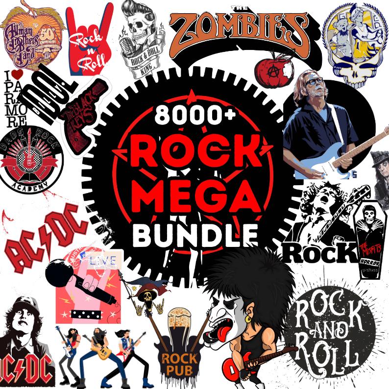 Pacchetto PNG con oltre 8000 Rock Band 1 / Musica Rock / Heavy Metal / Rock And Roll / Design per T-shirt, T-shirt Rock, Pacchetto di design Rock di c